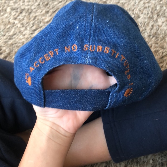 VINTAGE Boyds Bears And Friends Bearwear Denim/Suede Baseball Cap Adjustable Hat - Picture 4 of 7